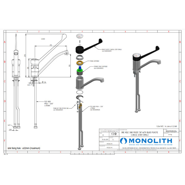 Змішувач ліктьовий Monolith EROS Basic R0201020224