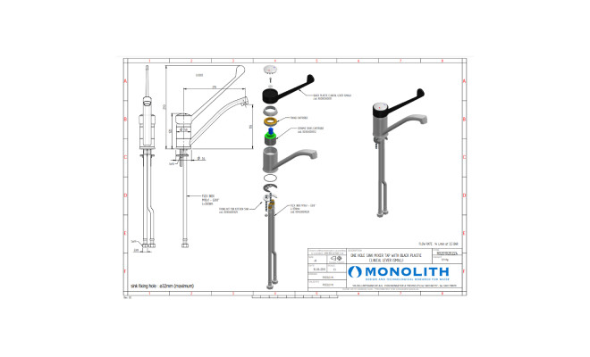 Смеситель локтевой Monolith EROS Basic R0201020224