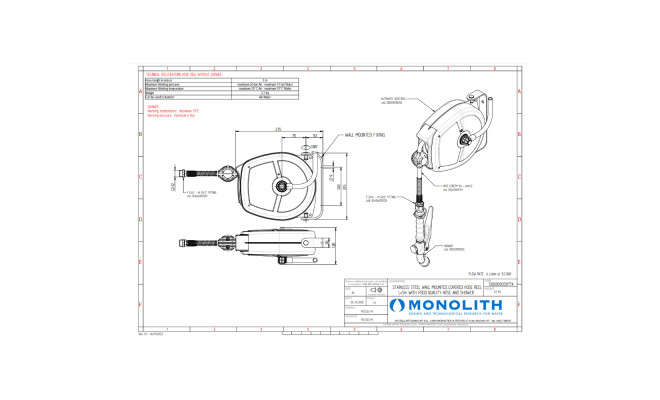 Душ выдвижной на катушке 5 м Monolith APOLLO SR000000017A