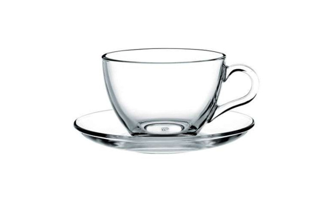 Чашка с блюдцем Pasabahce Basic 215 мл (97948)