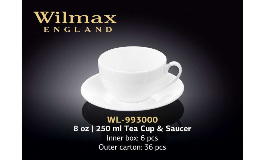 Wilmax Чашка чайна з блюдцем 250 мл