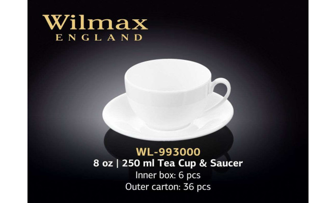 Wilmax Чашка чайная с блюдцем 250 мл