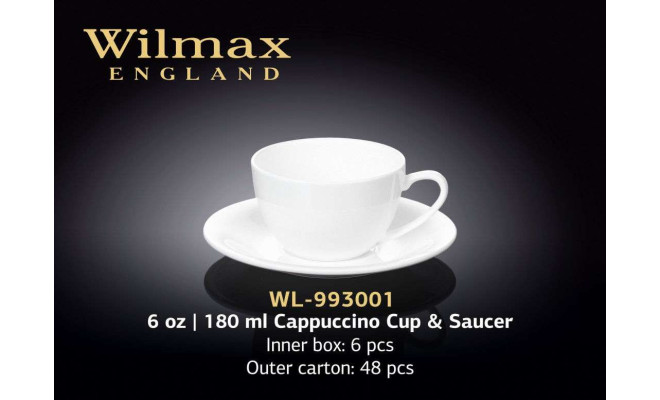 Wilmax Чашка чайная с блюдцем 3001 180 мл