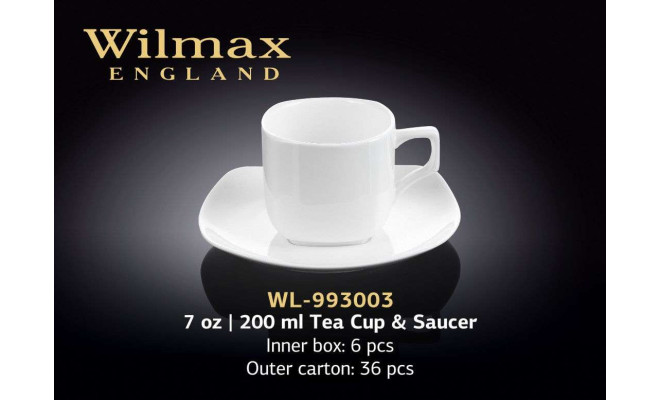 Wilmax Чашка чайная с блюдцем 200 мл