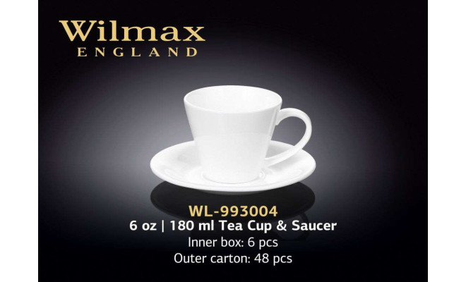 Wilmax Чашка чайная с блюдцем 180 мл