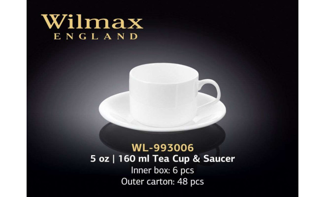 Wilmax Чашка чайная с блюдцем 160 мл
