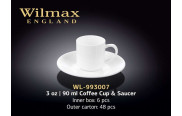 Wilmax Чашка кавова з блюдцем 90 мл