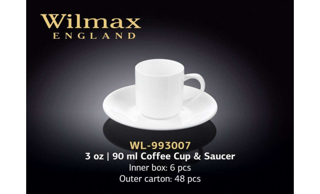 Wilmax Чашка кавова з блюдцем 90 мл