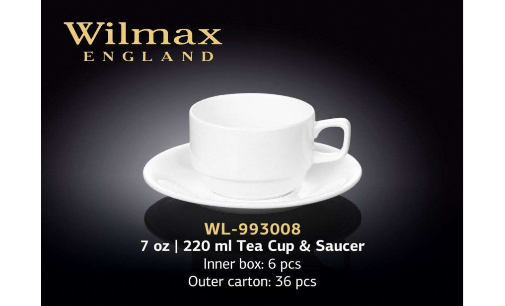 Wilmax Чашка чайна з блюдцем 3008 220 мл