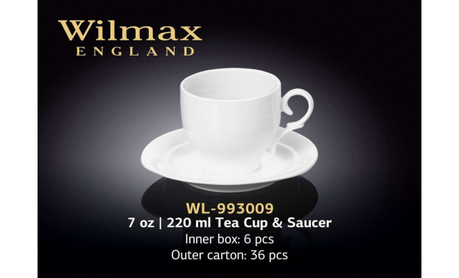 Wilmax Чашка чайная с блюдцем 220 мл Color (в подарочной упаковке)