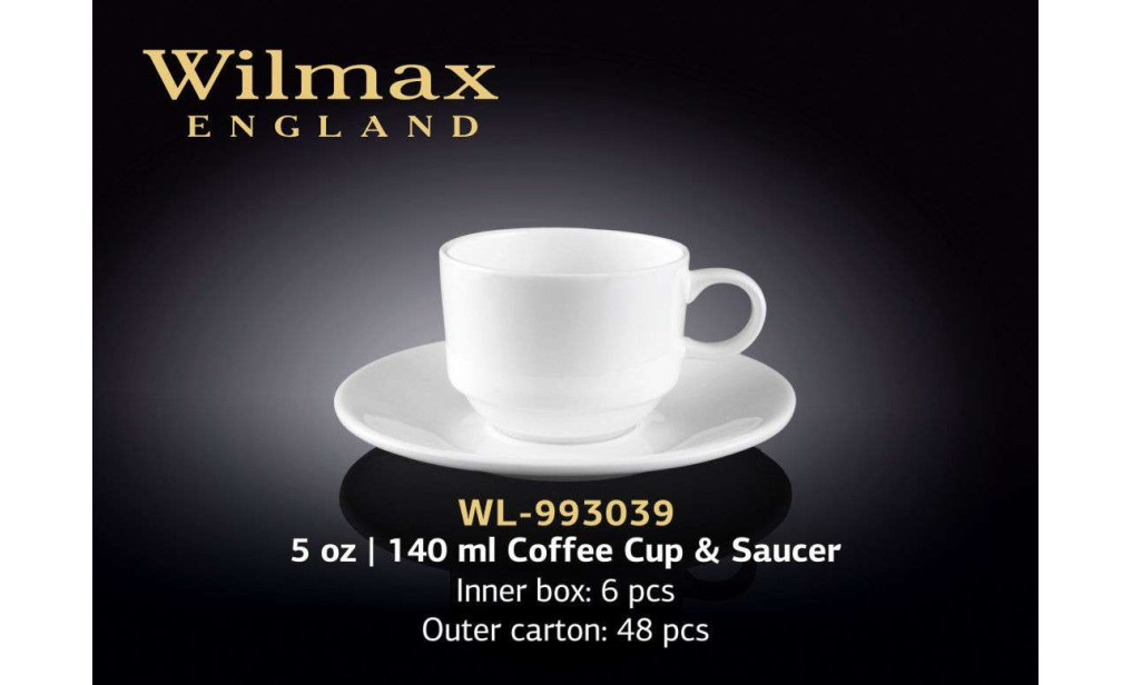 Wilmax Чашка кавова з блюдцем 140 мл