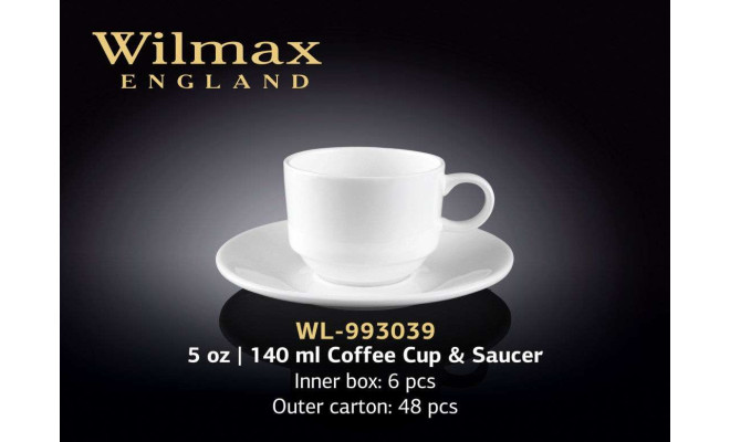 Wilmax Чашка кофейная с блюдцем 140 мл