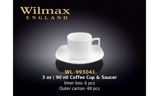 Wilmax Чашка кофейная с блюдцем 90 мл Color (в подарочной упаковке)