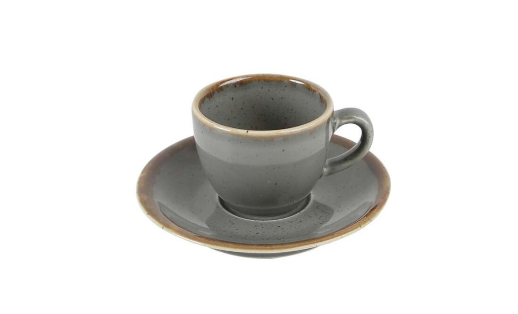 Porland Seasons Dark Gray Чашка кавова 80 мл з блюдцем 120 мм в наборі