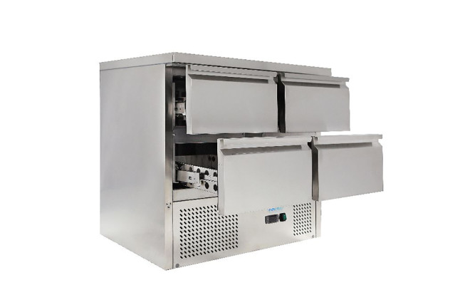 Стол холодильный 4 выдвижных ящика без борта Forcold G-S9014D-FC