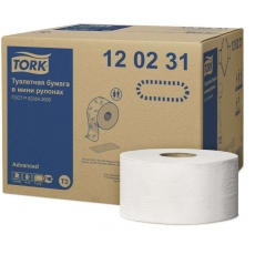 Купить Туалетная бумага и накладки Tork в мини-рулонах Mini Jumbo 0,92х170 м, белая, Т2