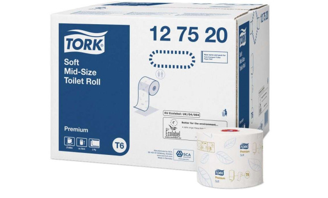 Туалетная бумага и накладки Mid-size в миди-рулонах мягкая,  0,99х90 м, белая, Т6