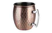 Кружка бочкообразная 500 мл d-90 мм, h-95 мм, нерж.сталь с медным матовым покрытием