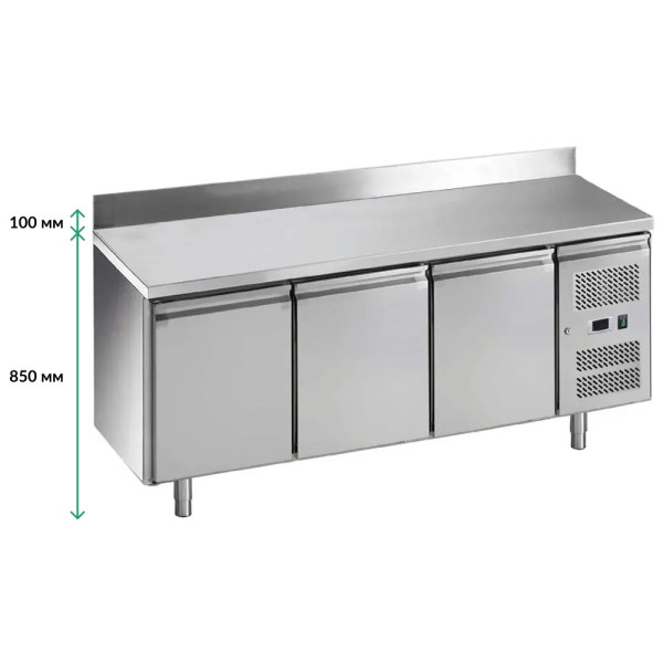 Стол холодильный 3-х дверный Snack с бортом Forcold G-SNACK3200TN-FC