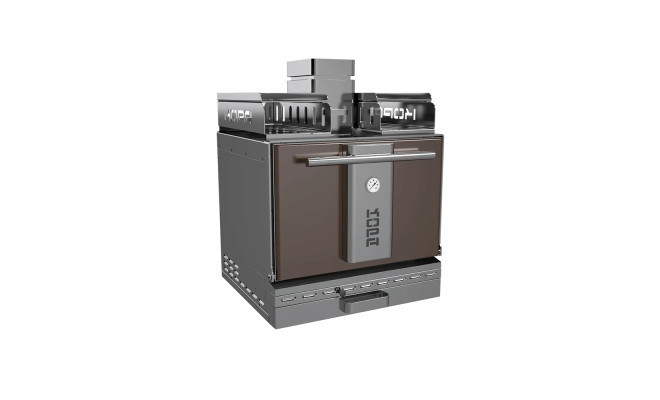 Печь угольная Kopa 401 OS, Brown&Silver с тепловым шкафом