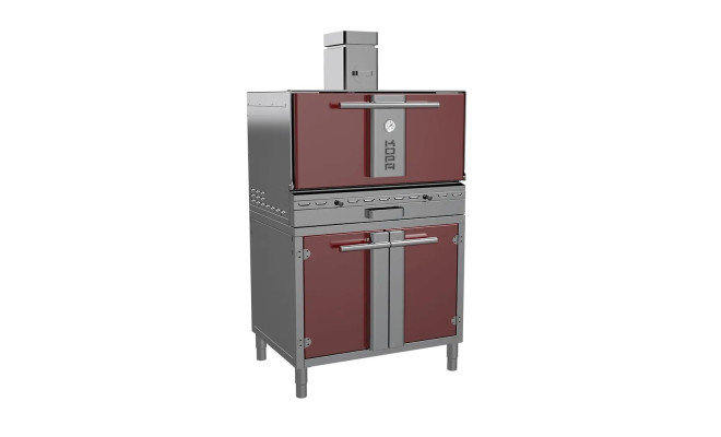Печь угольная Kopa 501 S, Red&Silver на подставке