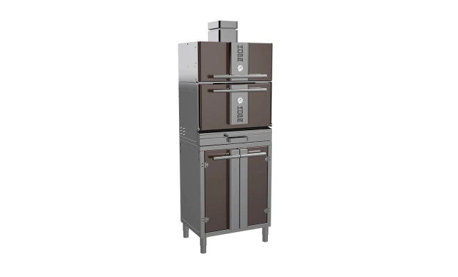 Печь угольная Kopa 301 SC, Brown&Silver с тепловым шкафом, на подставке