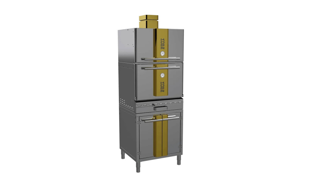 Печь угольная Kopa 401 SC, Shiny&Gold с тепловым шкафом, на подставке