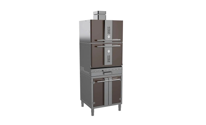 Печь угольная Kopa 401 SC, Brown&Silver с тепловым шкафом, на подставке
