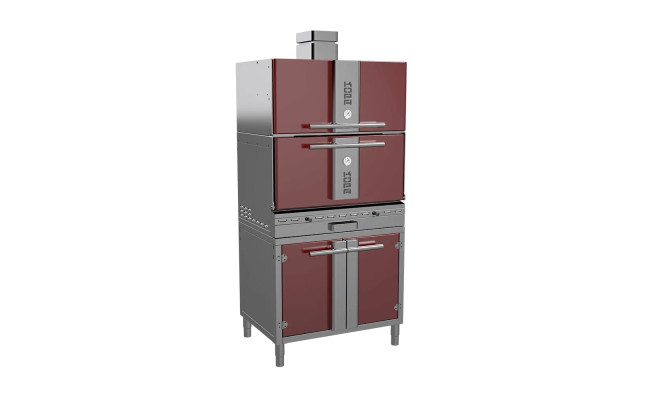 Печь угольная Kopa 501 SC, Red&Silver с тепловым шкафом, на подставке