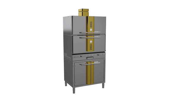 Печь угольная Kopa 501 SC, Shiny&Gold с тепловым шкафом, на подставке