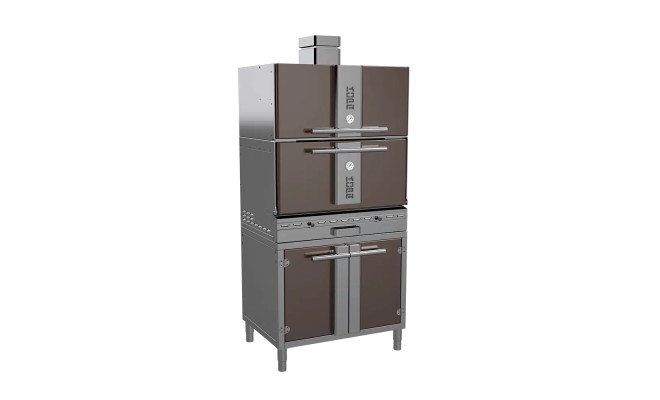 Печь угольная Kopa 501 SC, Brown&Silver с тепловым шкафом, на подставке