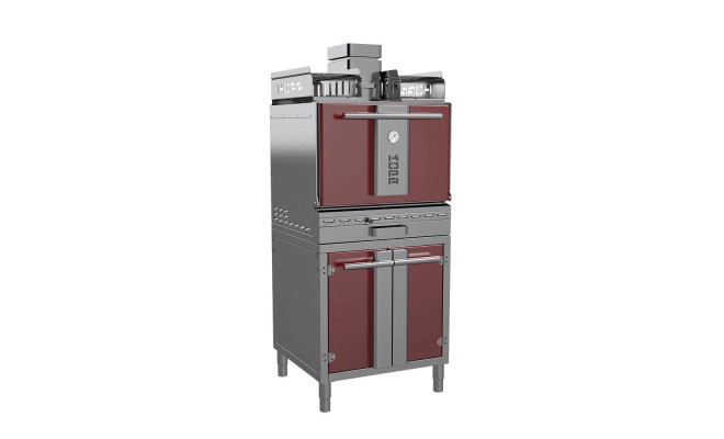Печь угольная Kopa 401 SОС, Red&Silver с тепловым стеллажом, на подставке