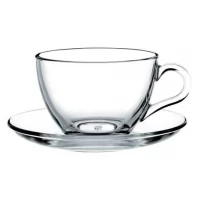 Чашка з блюдцем Pasabahce Basic 215 мл (97948) в інтернет магазині професійного посуду та обладнання Accord Group