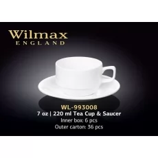 Wilmax Чашка чайна з блюдцем 3008 220 мл