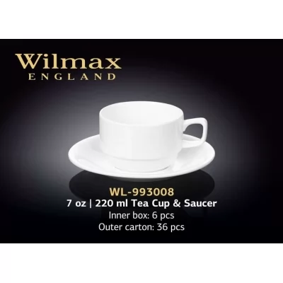Купить Wilmax Чашка чайная с блюдцем 3008 220 мл