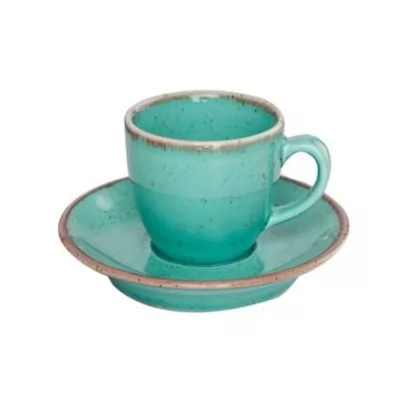 Купить Porland Seasons Turquoise Чашка кавова 80 мл з блюдцем 120 мм в наборі