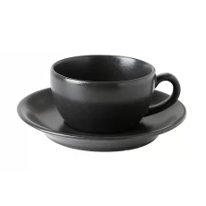 Купить Porland Seasons Black Чашка чайная с блюдцем 200 мл