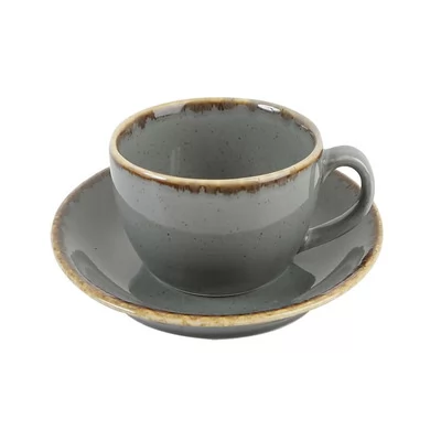 Купить Porland Seasons Dark Gray Чашка чайна 320 мл з блюдцем 160 мм в наборі