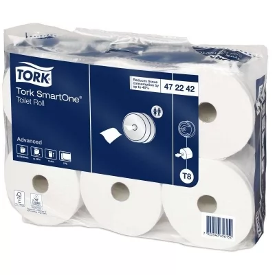 Купить Туалетная бумага и накладки Tork SmartOne в рулонах 0,134х207 м, белая, T8