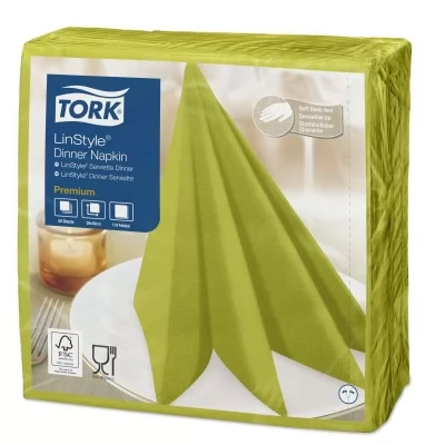 Купить Серветка для вечері Tork Premium LinStyle фісташкового кольору, 390х390 мм, 50 шт/уп (12 шт/ящ)