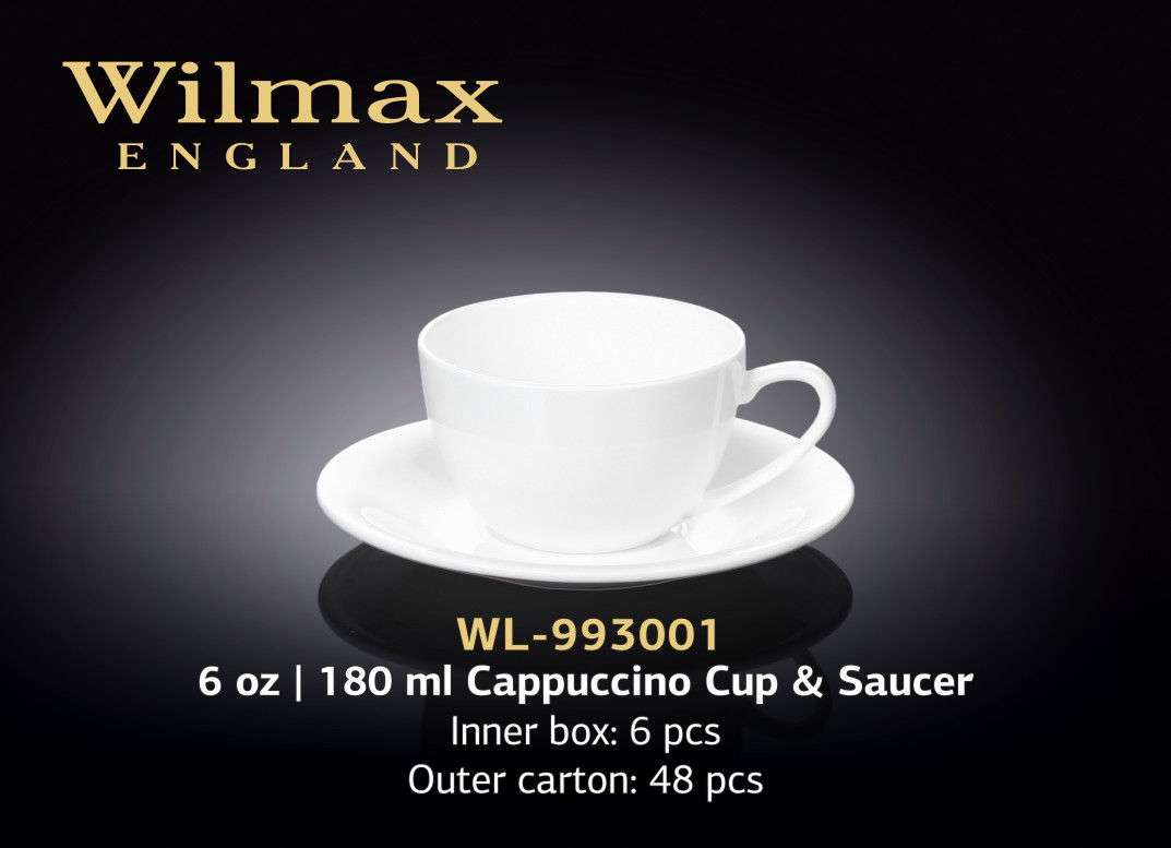 Wilmax Чашка чайная с блюдцем 3001 180 мл