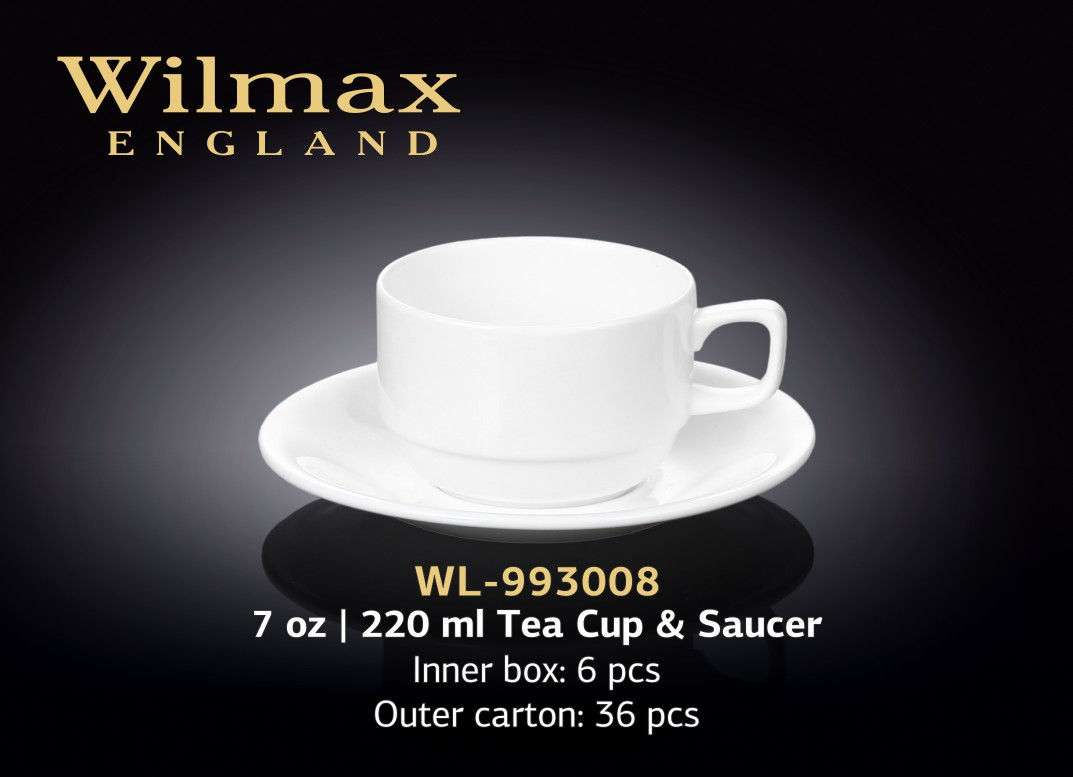 Wilmax Чашка чайная с блюдцем 3008 220 мл