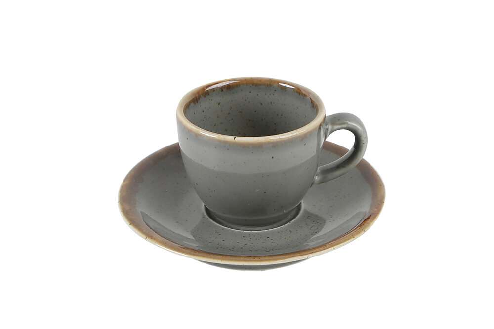 Porland Seasons Dark Gray Чашка кавова 80 мл з блюдцем 120 мм в наборі