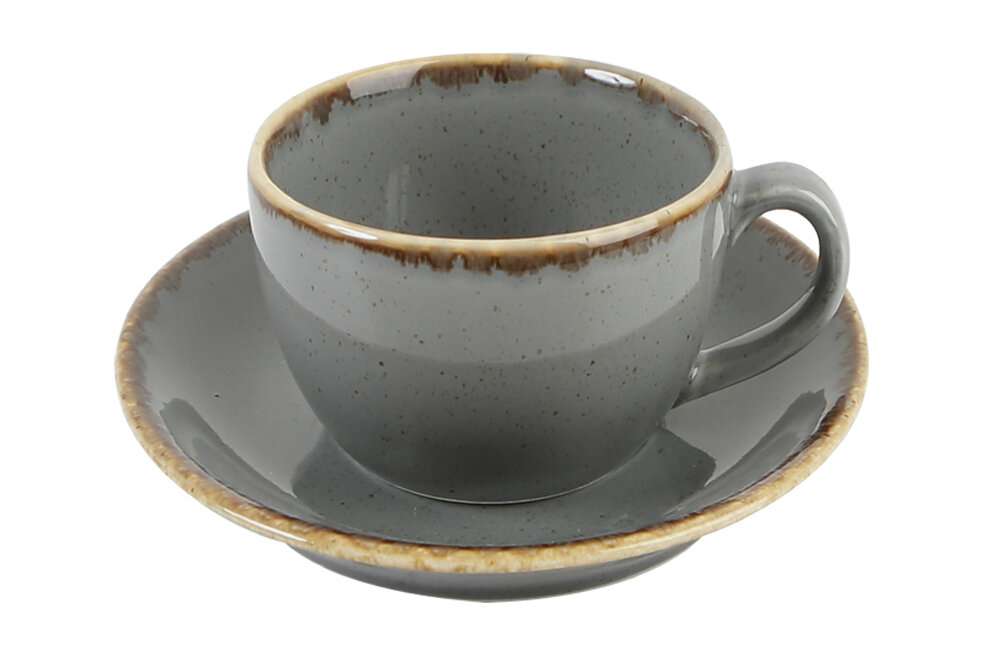 Porland Seasons Dark Gray Чашка чайна 320 мл з блюдцем 160 мм в наборі