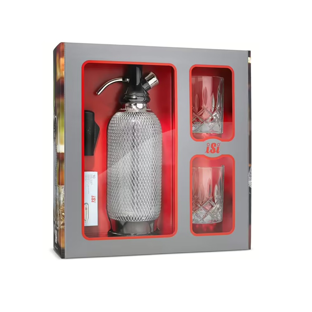 Набор iSi Sodamaker Classic Set (2 стакана для виски + 10 балончиков для содовой+ 1 буклет)
