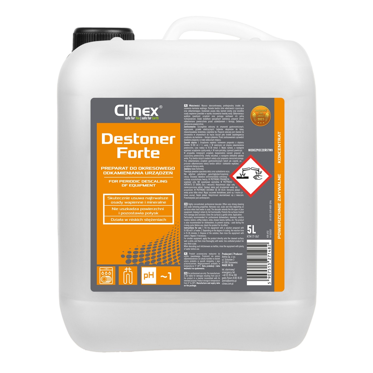 Средство для удаления накипи Clinex Destoner Forte 77-047, 5 л
